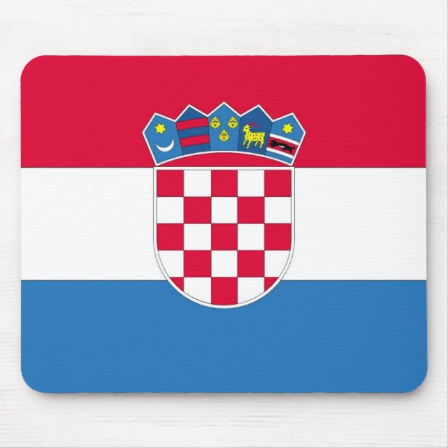 Kroatische Flagge oder Flagge Kroatiens Mousepad (Vorne)