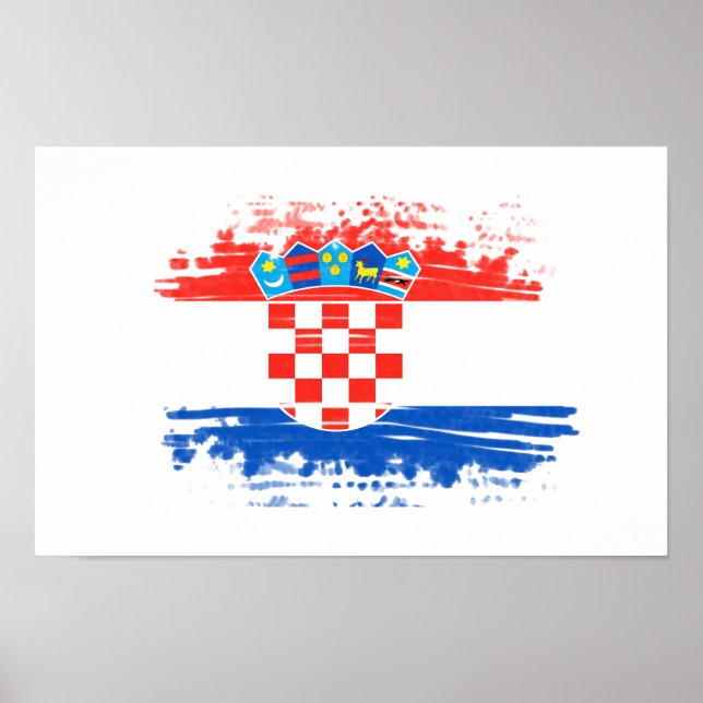 kroatische Flagge Poster (Vorne)