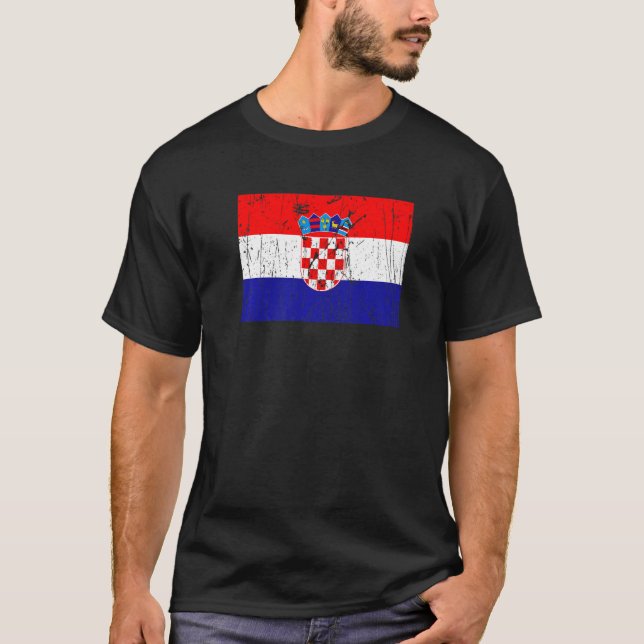 Kroatische Flagge Pride Kroatische Flagge T-Shirt (Vorderseite)