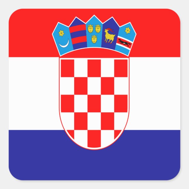 kroatische Flagge Quadratischer Aufkleber (Vorderseite)