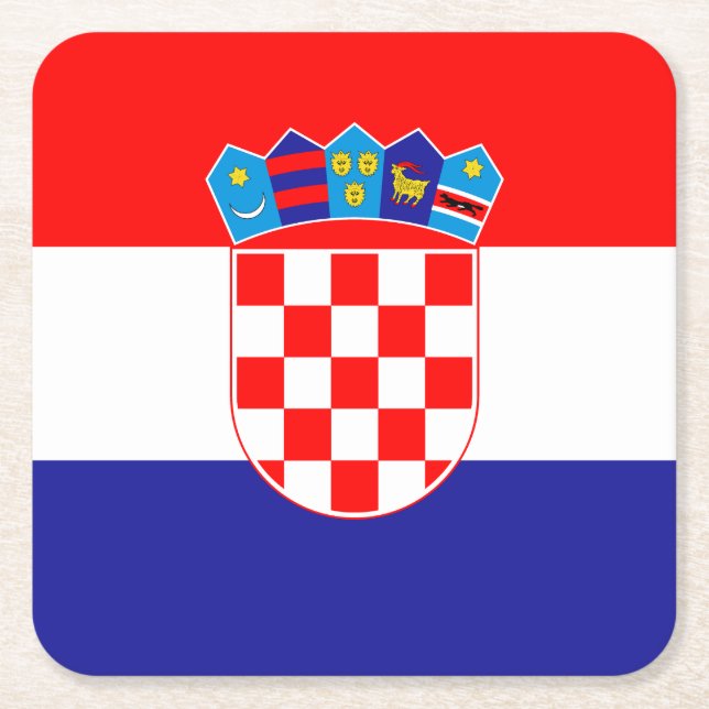 Kroatische Flagge Rechteckiger Pappuntersetzer (Vorderseite)