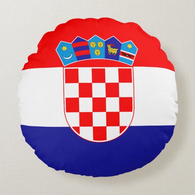 Kroatische Flagge Rundes Kissen (Vorderseite)