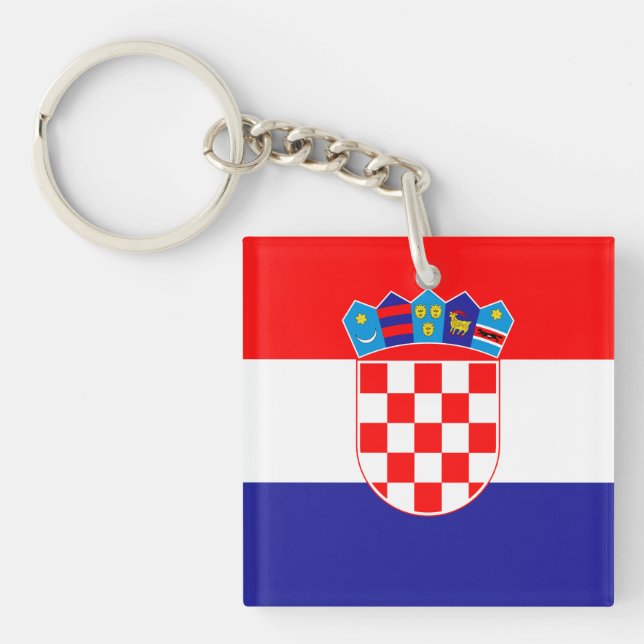 Kroatische Flagge Schlüsselanhänger (Vorderseite)