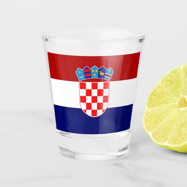 kroatische Flagge Schnapsglas (Vorderseite)