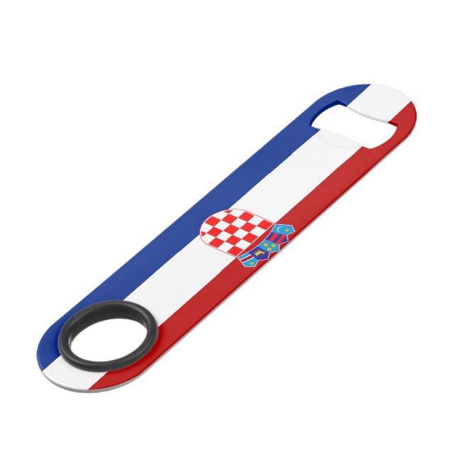 kroatische Flagge Speed Flaschenöffner (Vorderseite Schrägansicht)
