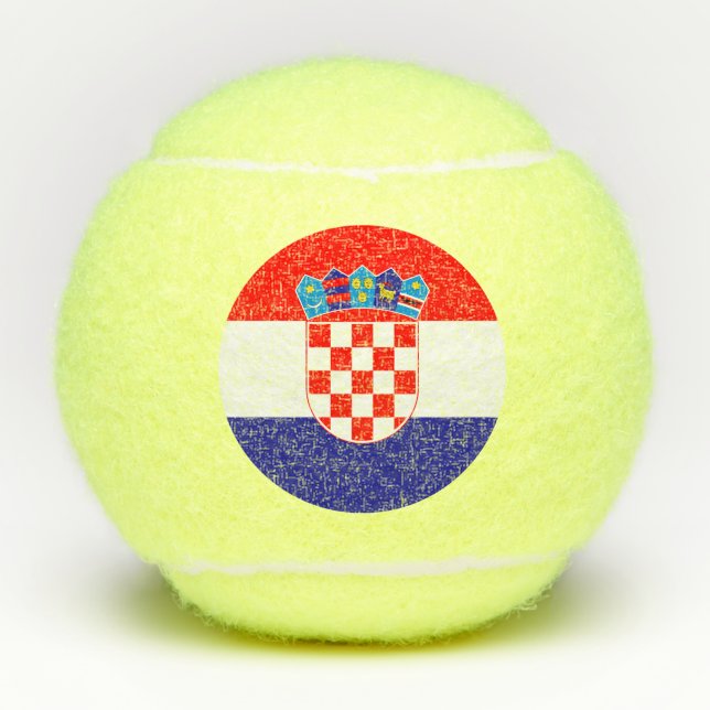 Kroatische Flagge Tennisbälle (Vorderseite)