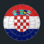 Kroatische Flagge - Trobojnica Dartscheibe<br><div class="desc">Kroatische Flagge - Trobojnica</div>