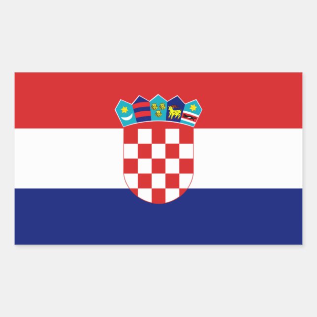 Kroatische Flagge - Trobojnica Rechteckiger Aufkleber (Vorderseite)