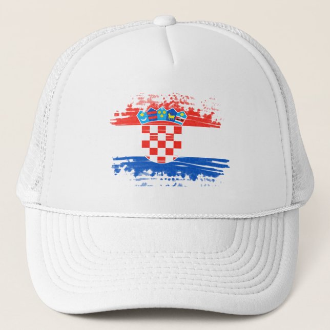 kroatische Flagge Truckerkappe (Vorderseite)