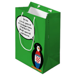 Kroatische Flagge - Vortrag von Frau Penguin Perso Mittlere Geschenktüte