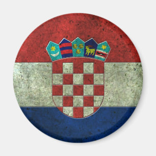 Kroatische Flaggen-gealterter Stahleffekt Magnet