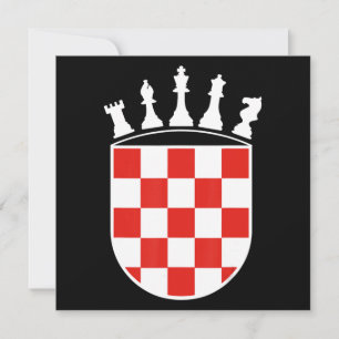 Kroatische Flaggenfarben Schachspieler Geschenke f Einladung