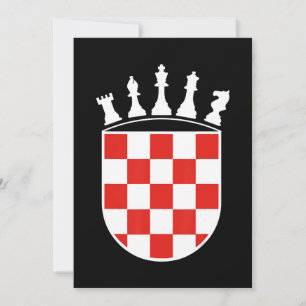 Kroatische Flaggenfarben Schachspieler Geschenke f Feiertagskarte