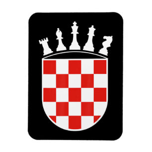 Kroatische Flaggenfarben Schachspieler Geschenke f Magnet