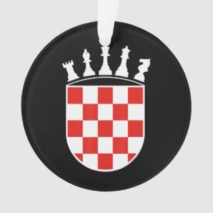 Kroatische Flaggenfarben Schachspieler Geschenke f Ornament
