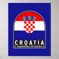 Kroatische Flaggenmarke gestört Vintag