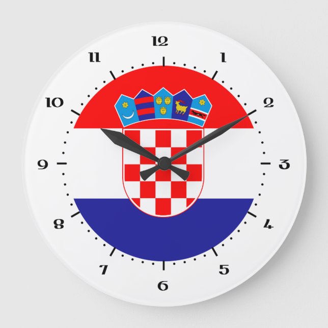Kroatische Flaggenuhren Große Wanduhr (Vorderseite)