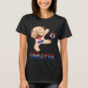 Kroatische Fußball Dabbing Dog Hrvatska Kroatische T-Shirt