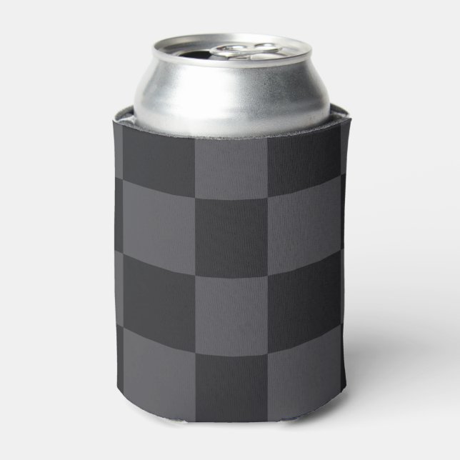 Kroatische geometrische schwarze graue Schachbrett Dosenkühler (Kanne Vorderseite)