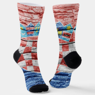 Kroatische Holzflagge Socken