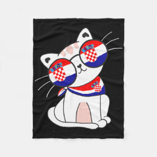 Kroatische Katze Kroatische Flagge Urlaub Lustig K Fleecedecke