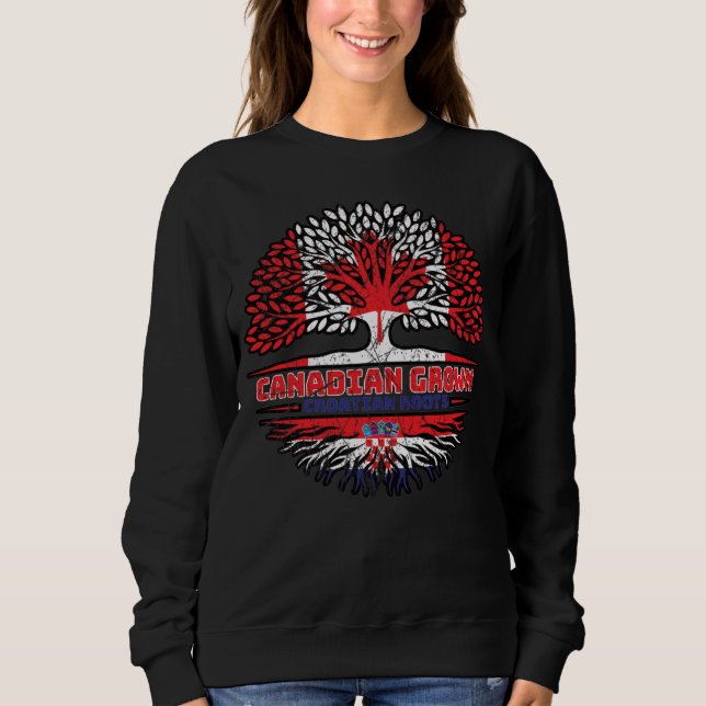 Kroatische kroatische kanadische Tree Roots-Flagge Sweatshirt (Vorderseite)