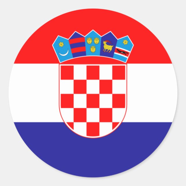 kroatische/kroatische/kroatische Flagge Runder Aufkleber (Vorderseite)