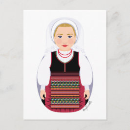 Kroatische Lika Blonde matryoshka Postkarte