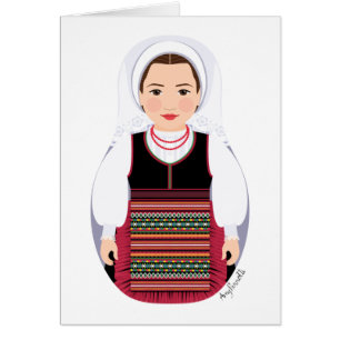 Kroatische Lika Brünett Matryoshka-Karte