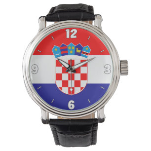 Kroatische Nationalflagge Elegant Patriotic Armbanduhr