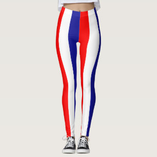 Kroatische Nationalflagge Farben Vertikal Gestreif Leggings