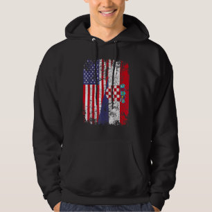Kroatische Roots Halbamerikanische Flagge Kroatien Hoodie