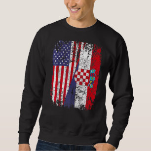 Kroatische Roots Halbamerikanische Flagge Kroatien Sweatshirt