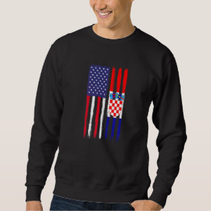 Kroatische Roots Half American Flag Patriotic Croa Sweatshirt