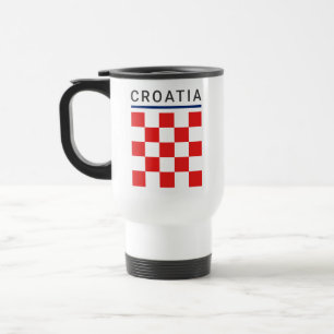 Kroatische Schachbrettmuster Reisebecher