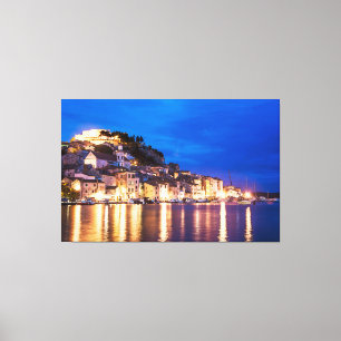kroatische Stadt Sibenik in der Nacht Leinwanddruck