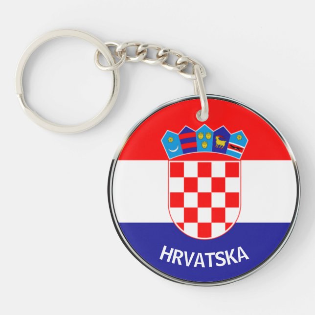 Kroatische Wappen mit Text, Hrvatski grb Schlüsselanhänger (Vorderseite)