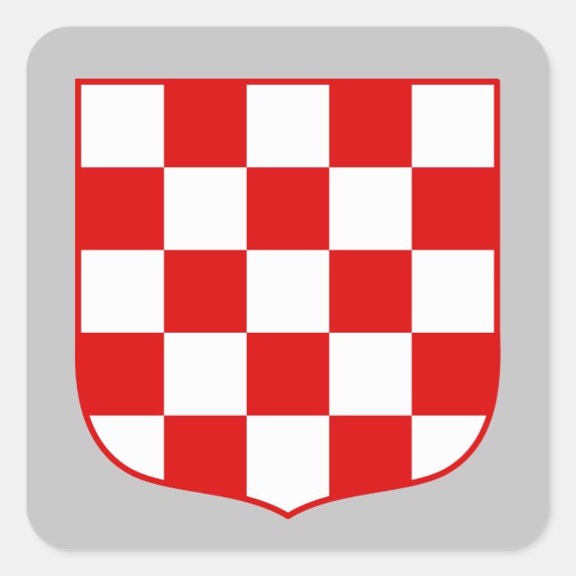 Kroatische Wappen Quadratischer Aufkleber (Vorderseite)