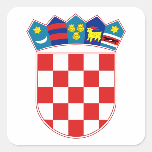 Kroatische Wappen Quadratischer Aufkleber (Vorderseite)