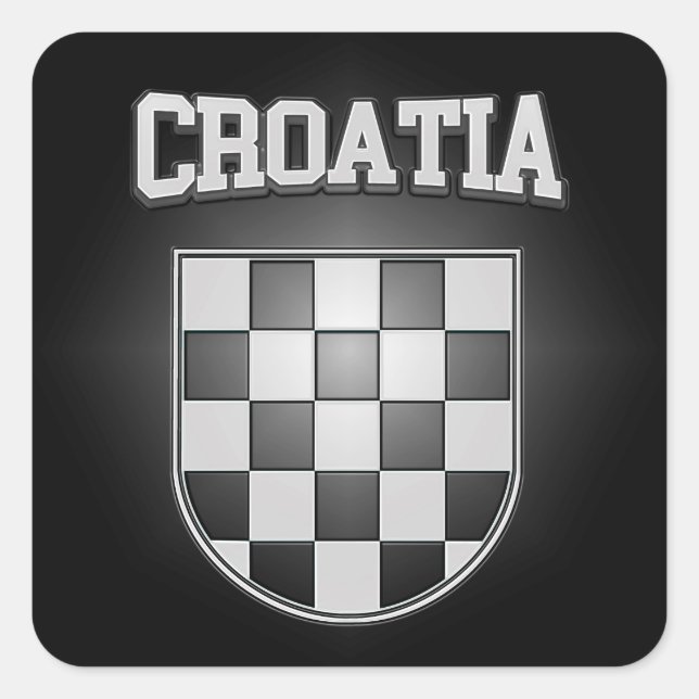 Kroatische Wappen Quadratischer Aufkleber (Vorderseite)