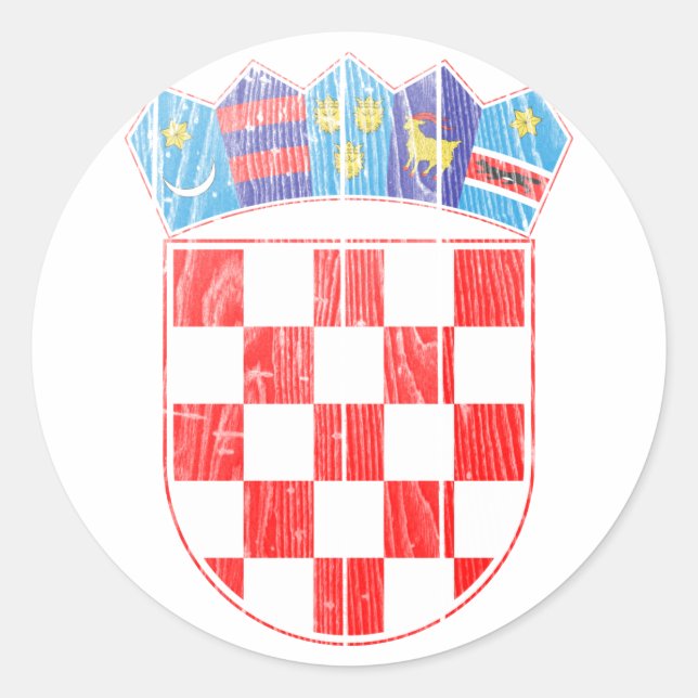 Kroatische Wappendecke Runder Aufkleber (Vorderseite)