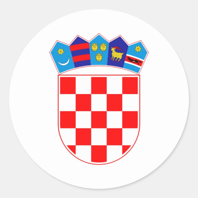 Kroatische Wappenküste, Kroatien Runder Aufkleber (Vorderseite)