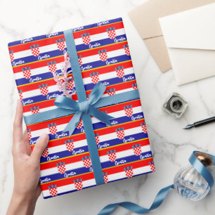 Kroatische Wrapping Paper, Kroatische Flag patriot Geschenkpapier
