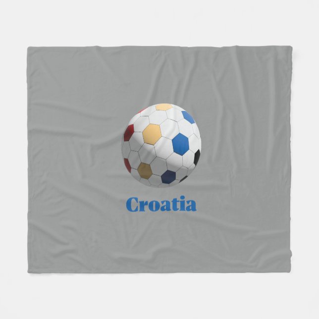 Kroatischer Fußball Fleecedecke (Vorderseite (Horizontal))