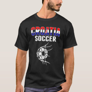 Kroatischer Fußball im Netz kroatische Fußballanh T-Shirt