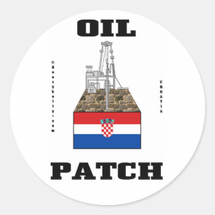 Kroatischer Ölfeld-Aufkleber, kroatische Flagge, Runder Aufkleber