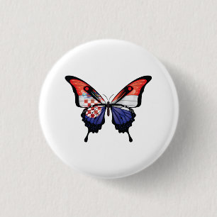 Kroatischer Schwalbenschwanz-Schmetterling-Fahne-A Button