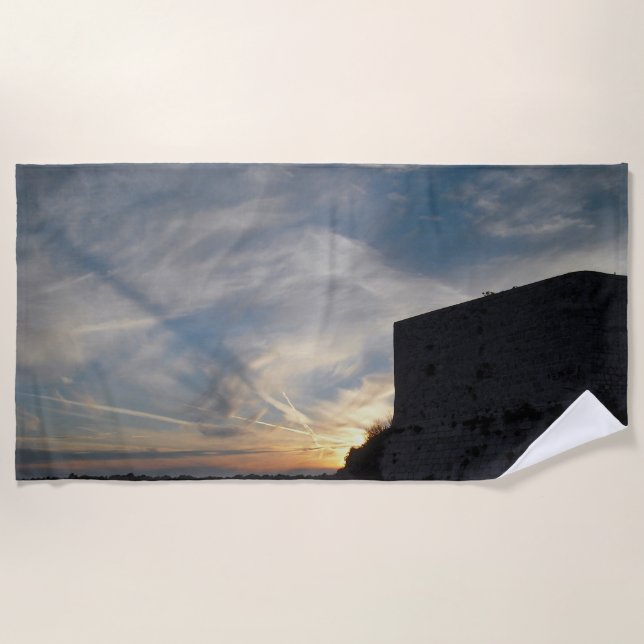 Kroatischer Sonnenuntergang Strandtuch (Vorderseite)