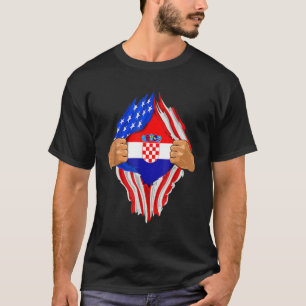 Kroatisches Blut in mir T-Shirt  Kroatien-Flagge G