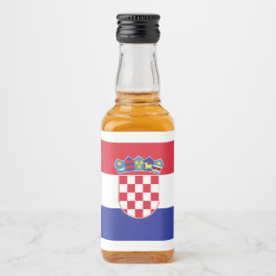 Kroatisches Flaggenzeichen Alkoholflaschenetikett